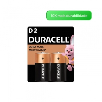 PILHA ALCALINA GRANDE D CARTELA COM 02UN DURACELL