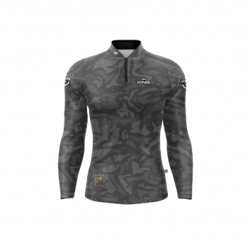 CAMISETA MANGA LONGA COM PROTECAO UV 50 ESTAMPA CINZA CAMUFLADA TAM. GG