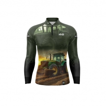 CAMISETA MANGA LONGA COM PROTECAO UV 50 AGRO TRATOR TAM. P