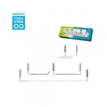 KIT ACESSORIOS PARA BANHEIRO LUXO 5 PECAS DOCOL IDEA