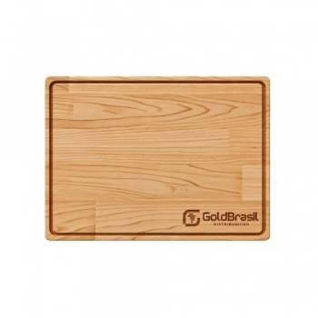 TABUA DE CORTE E CHURRASCO EM MADEIRA RETANGULAR C3 30X40CM GOLDBRASIL