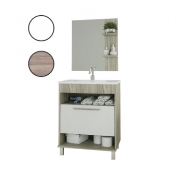 ARMARIO PARA BANHEIRO 80CM BRANCO/MALBEC