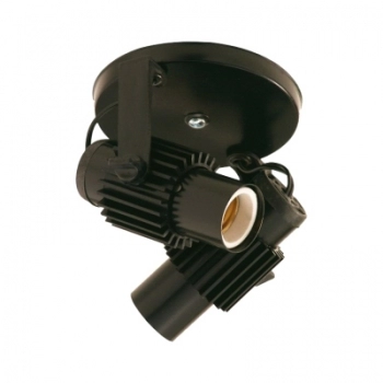 SPOT COM ALETA PRETA 2 LAMPADA CORPO PRETO