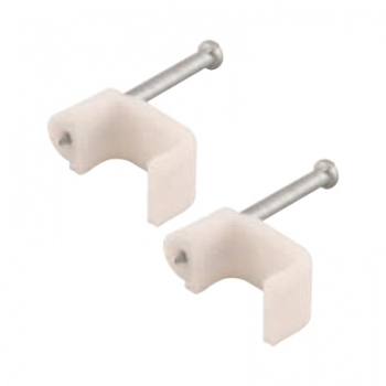 FIXA FIO RETANGULAR COM PREGO ACO 18X20 4MM COM 15UN BRANCO