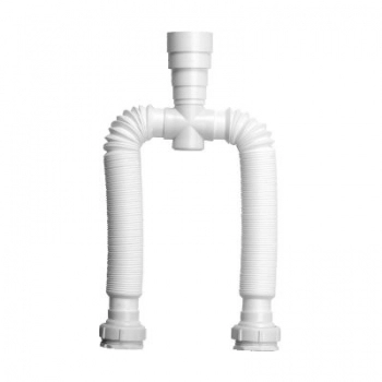 SIFAO UNIVERSAL SANFONADO DUPLO BRANCO PORCA PLASTICA