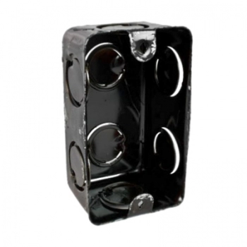 CAIXA LUZ METAL PARA PAREDE 2X4 PRETA