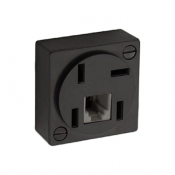 TOMADA PARA TELEFONE 1 JACK 2 VIAS PRETO