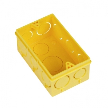 CAIXA LUZ PLASTICA PARA PAREDE 4X2 AMARELA
