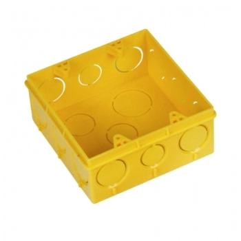 CAIXA LUZ PLASTICA PARA PAREDE 4X4 AMARELA
