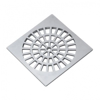 GRELHA PLASTICA QUADRADA CROMADA 100MM PARA CAIXA SIFONADA E RALO