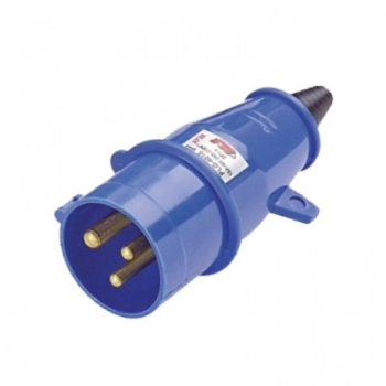PLUGUE PINO INDUSTRIAL 2P+T 32A AZUL 200/250V 6032