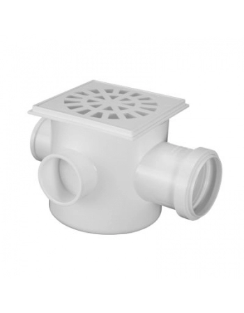 CAIXA SIFONADA QUADRADA BRANCA KRONA 100X100X50MM 0904