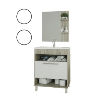 ARMARIO PARA BANHEIRO 80CM BRANCO/SMOOKED