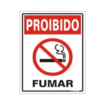 PLACA DE SINALIZACAO 15X20CM PROIBIDO FUMAR 420AA