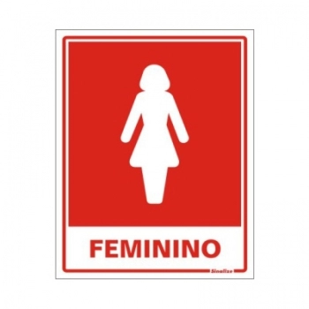 PLACA DE SINALIZACAO 15X20CM BANHEIRO FEMININO 420AB