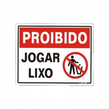 PLACA DE SINALIZACAO 20X30CM PROIBIDO JOGAR LIXO 420AL