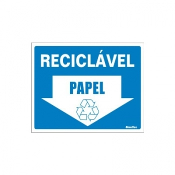 PLACA DE SINALIZACAO 15X20CM RECICLAVEL PAPEL 420AS