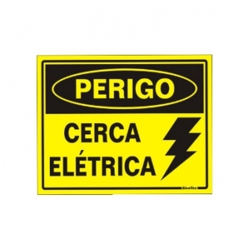 PLACA DE SINALIZACAO 15X20CM PERIGO CERCA ELETRICA 220BS