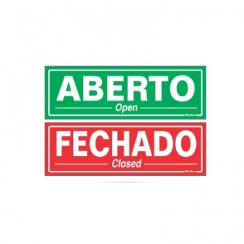 PLACA DE SINALIZACAO 20X30CM ABERTO/FECHADO 250CF