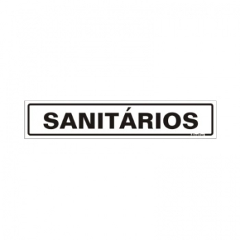 PLACA DE SINALIZACAO 5X25CM SANITARIOS 200BJ