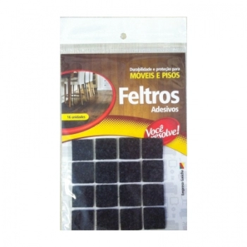 FELTRO ANTI RISCO QUADRADO PRETO 30MM COM 16 UN 1822