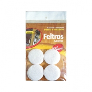 FELTRO ANTI RISCO REDONDO BRANCO 45MM COM 08 UN 1824