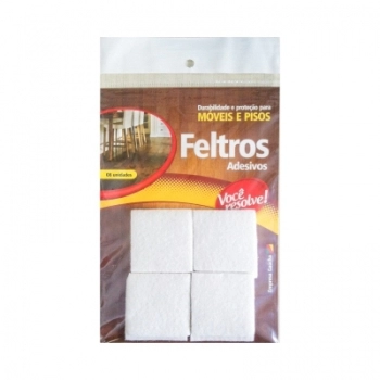 FELTRO ANTI RISCO QUADRADO BRANCO 40MM COM 08 UN 1832
