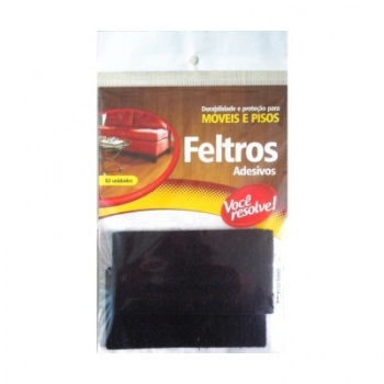 FELTRO ANTI RISCO RETANGULAR PRETO 100X50MM COM 02UN 1826