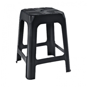 BANQUETA PLASTICA EMPILHAVEL PRETA