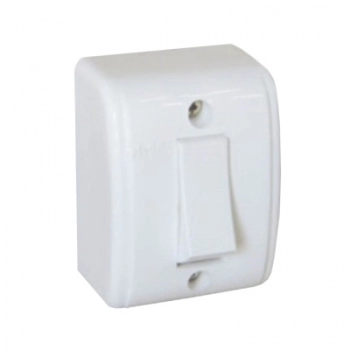INTERRUPTOR SOBREPOR RETANGULAR 1 TECLA SIMPLES BRANCO 30089
