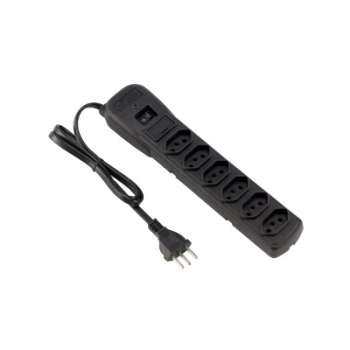 FILTRO DE LINHA BIVOLT 6 TOMADAS PRETO