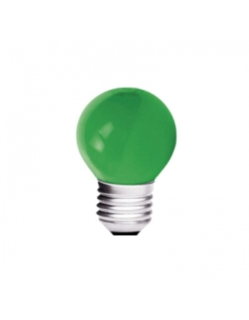 LAMPADA INCANDESCENTE BOLINHA 15W VERDE E27 127V