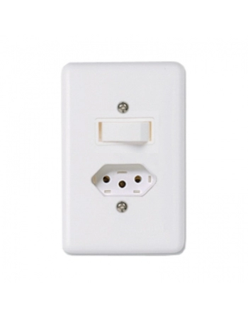 LINHA STYLUS ILUMI INTERRUPTOR 1 TECLA SIMPLES 1 TOMADA 10A 20200