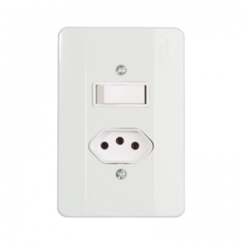 LINHA MILLENIUM INTERRUPTOR 1 TECLA SIMPLES + TOMADA 10A 39045