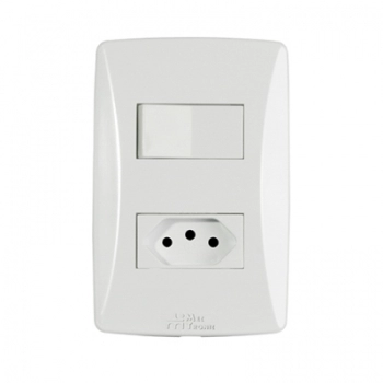 LINHA PETRA CONJUNTO MONTADO 1 TECLA SIMPLES 1 TOMADA 10A 39057