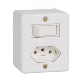 LINHA BOX ILUMI 1 TECLA SIMPLES + TOMADA 10A 63200