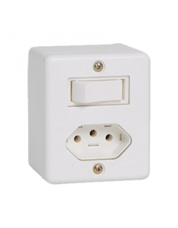 LINHA BOX ILUMI 1 TECLA PARALELO + TOMADA 10A 63280