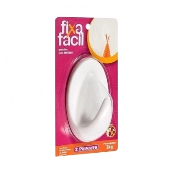 CABIDE PLASTICO COM ADESIVO COM 01UN 6X10CM 2KG BRANCO 2505