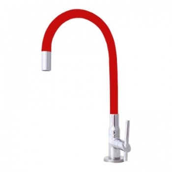 TORNEIRA INOX GIRATORIA BANCADA LUXO FLEX 1/4V C72 VERMELHA 2001VE C72