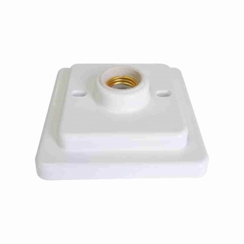 PLAFON PLASTICO QUADRADO LUXO COM SOQUETE PORCELANA BRANCO 30127