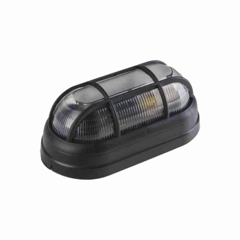 LUMINARIA TARTARUGA OVAL POLICARBONATO 1 LAMPADA PRETA