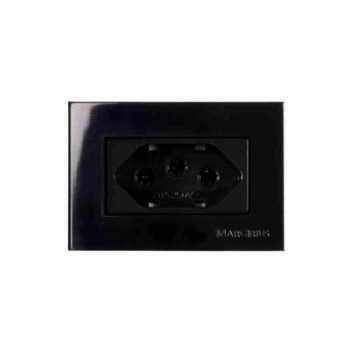 TOMADA PARA MOVEIS 20A 2P+T PRETO 65X45MM 16575