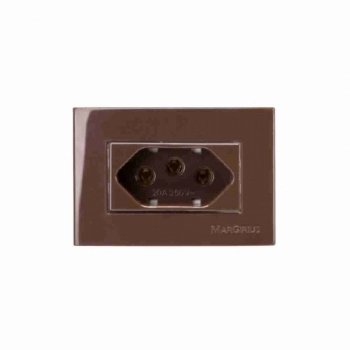 TOMADA PARA MOVEIS 20A 2P+T MARROM 65X45MM 17807