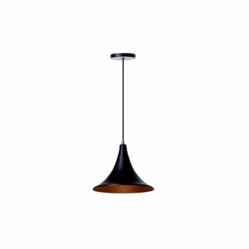 PENDENTE ALUMINIO MODELO CHAPEU CHINES 23X20CM PRETO/COBRE
