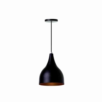 PENDENTE ALUMINIO MODELO GOTA 15,5X19CM PRETO/COBRE