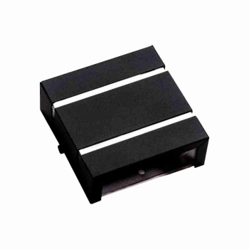 ARANDELA ALUMINIO DECORATIVA 2 FOCOS 2 FRISOS 4X11CM PRETO