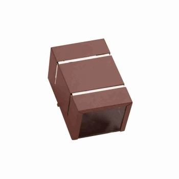 ARANDELA ALUMINIO DECORATIVA 2 FOCOS 2 FRISOS 10X15CM MARROM