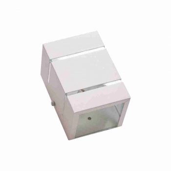 ARANDELA ALUMINIO DECORATIVA 2 FOCOS 2 FRISOS 10X15CM BRANCA