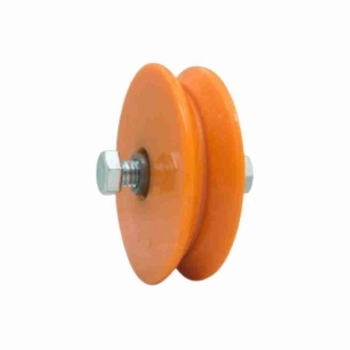 ROLDANA NYLON EM V 2.1/2 X 20MM C/ ROLAMENTO C/ BUCHA E PARAFUSO