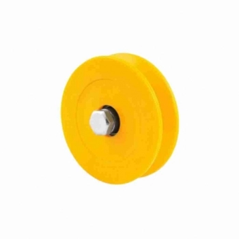 ROLDANA NYLON EM U 4 X 20MM C/ ROLAMENTO C/ BUCHA E PARAFUSO